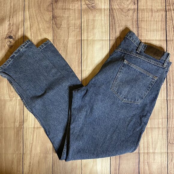 Magellan Outdoors 38x34 Blue Jeans Medium Wash Classic Heavy Denim Work Pants - Picture 9 of 11